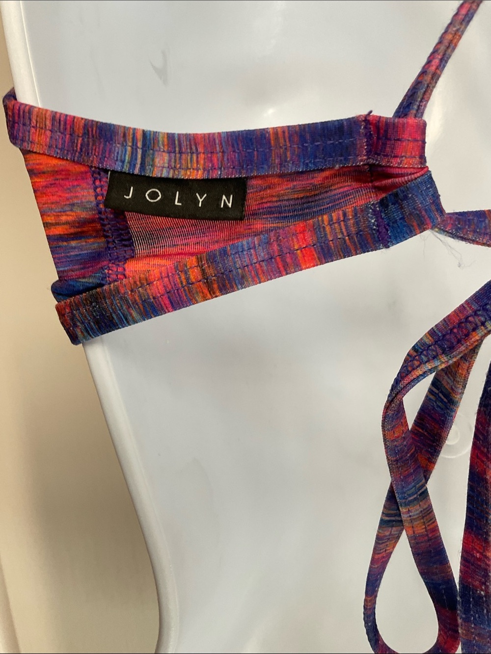 Jolyn TOMCAT bikini Top, Orange Blues and pink design Size XXL GUC - Picture 7 of 8